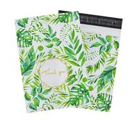 100x Poly Mailer Bag Mailing Postal Bags Gifts Shipping Wrapping Design Pattern Designer Envelope for Parcel Mail 25x33CM (10x13 Inch) - Tropical Leaves Thank You