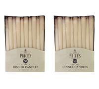 100x Price’s Venetian 10" Tapered Dinner Candles -Up to 8 Hour Burn Time - IVORY