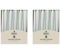 100x Price’s Venetian 10" Tapered Dinner Candles -Up to 8 Hour Burn Time - WHITE