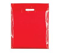 100x RED 15''X18''+3(39x45cm) HEAVY DUTY COLORED PLASTIC CARRIER BAGS PARTY GIFT BAGS IN 3 SIZES