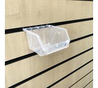 100x Small Slatwall Storage Hobbybox For Slatboard Panels Display Store Tubs Clear Bins