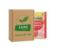 100x Strawberry & Raspberry Tea Bags - Strong, Bold & Malty Flavor | Individually Wrapped Tea Sachets Envelopes | Refreshing Premium Tea | Compatible with Twinings By Luxe Bitez