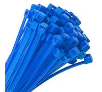 100x Strong Quality Blue Cable Ties 300mm x 4.8mm - Heavy Duty Heat & Cold Resistant Zip Ties