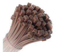 100x Strong Quality Brown Cable Ties 300mm x 4.8mm - Heavy Duty Heat & Cold Resistant Zip Ties