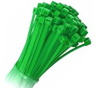 100x Strong Quality Green Cable Ties 200mm x 4.8mm - Heavy Duty Heat & Cold Resistant Zip Ties