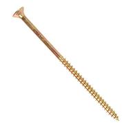 100x Threaded M6 x 100mm Double Countersunk Wood Screws - Yellow Zinc Finish