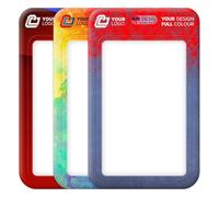 100x Vertical Personalised Plastic ID Badge Holder by Lanyards Tomorrow Full-Colour Print Design Your OWN Custom Slider Card Holder ADD Logo and Text Holds 5.4 x 8.6 cm (Portrait)