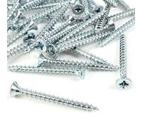 100x Zinc Countersunk Wood Screws - M4 x 40mm Screws for Structural Timber & Masonry