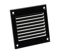 100x100mm / 4x4" inch Black Metal Air Vent Grille Cover with Insect Mesh - Ventilation Cover