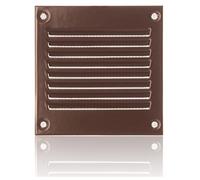 100x100mm / 4x4 inch Brown Metal Ventilation Grille with Flyscreen - Air Vent Cover