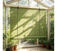 100x105cmBamboo Roller Blind 340% Sunlight Filter | Hook Installation Method | Green Window Covering for Living Room & Bedroom | Bamboo Shade for Interior Spaces