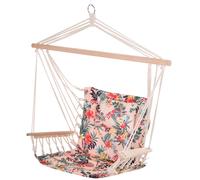 100x106cm Hanging Hammock Chair Safe Rope Frame Pillow Top Bar Bright Floral