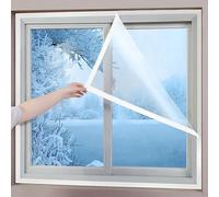 100x130cm Window Insulation Kit Indoor Fit Double Glazing Shrink Film Draught Excluder Cold Condensation, Transparent Insulating Foil for Thermal Insulation of Windows
