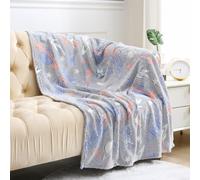 (100x150cm, Grey) Kampala Hill Glow in the Dark Blanket Throw Moon Stars