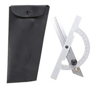 100x150mm Carbon Steel Adjustable Protractor Angle Ruler Tool Industrial Grade Precision Measuring Instrument for Engineers Carpenters Metalworkers Plated Durable