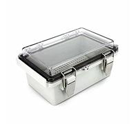 100x150x70mm IP67 Waterproof Junction Box Clear Cover Hinged Lid Outdoor Electrical Enclosure ABS Plastic Dustproof Project Case with Mounting Plate