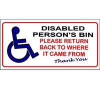 100X50MM Wheel Chair Disabled Wheelie BIN Please Return Back to Where it Came