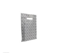 100xPremium Carrier Bag Die Cut Handle Flower Design Strong Shopping Plastic Bag (8"x12")
