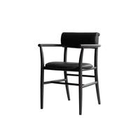 101 Copenhagen Nama Dining Chair with Armrest Coffee Black/Aniline Black Leather