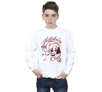 101 Dalmatians Boy's Holiday Cheer Sweatshirt in White | Size: 12-13 Years 101 Dalmatians White 12-13 Years