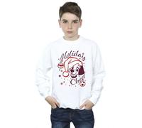 101 Dalmatians Boy's Holiday Cheer Sweatshirt in White | Size: 7-8 Years 101 Dalmatians White 7-8 Years