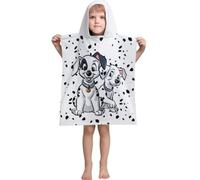 101 Dalmatians Hooded Towel Poncho for Kids, Girls & Boys - 100% Cotton Poncho - Ultra Soft, Breathable & Lightweight - Poncho Changing Robe - Towel Poncho for Children