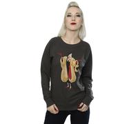 101 Dalmatians Women's Classic Cruella De Vil Heather Sweatshirt in Mid Grey | Size: XS 101 Dalmatians Mid Grey XS