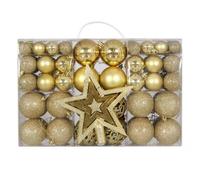 101 Pcs Christmas Ball Ornaments Decorative Hanging Baubles Set Ball Seasonal Decorative Pendants For Christmas Tree Party(Gold)