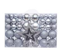 101 Pcs Christmas Ball Ornaments Decorative Hanging Baubles Set Ball Seasonal Decorative Pendants For Christmas Tree Party(Silver)