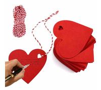 101 PCS Heart Shaped Gift Tags,Kraft Paper Gift Tags Labels,Hearts Blank Favors Labels,DIY Paper Hang Tags with 10m String for Wedding,Valentine' Gift,Party Supplies