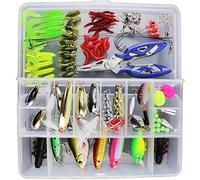 101 Piece Fishing Lure Kit with Mixed Artificial Hardware Box Including Crankbaits Wobblers and Mormyshkas