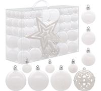 101 Pieces Christmas Baubles Xmas Tree Hanging Decorations Ornaments, 2/4/6 CM Balls for Tree Decorations, Christmas Balls Decoration, White Color