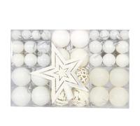 101 Pieces Christmas Baubles Xmas Tree Hanging Decorations Ornaments, 2/4/6 CM Christmas Balls for Christmas Tree Decorations, Christmas Balls Decoration, White Color