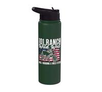 101 Ranch Wild West Rodeo Time Barrel Racing Steer Wrestling Stainless Steel Insulated Water Bottle