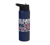 101 Ranch Wild West Rodeo Time Barrel Racing Steer Wrestling Stainless Steel Insulated Water Bottle