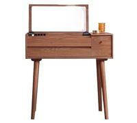 -101 Small Makeup Vanity Desk with Flip Top Mirror, Stylish Dressing Table with Drawer, Ideal Makeup Table for Kids, Girls & Women (Brown)