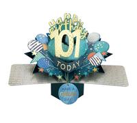 101 Today Happy 101st Birthday Pop-Up Greeting Card Love Kate's Pop Up Cards Him Design POP237MC101