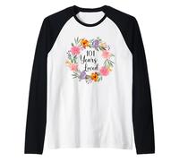 101 Years Loved 101th Birthday Floral 101 Year Old Men Women Raglan Baseball Tee