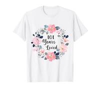 101 Years Loved 101th Birthday Floral 101 Year Old Men Women T-Shirt