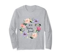 101 Years Loved 101th Birthday Floral 101 Years Loved Women Long Sleeve T-Shirt