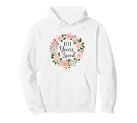 101 Years Loved Floral 101th Birthday Design for Mom Grandma Pullover Hoodie