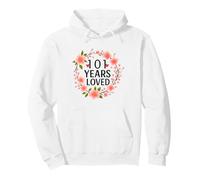 101 Years Loved Floral 101th Birthday Women 101 Years Old Pullover Hoodie