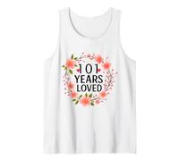 101 Years Loved Floral 101th Birthday Women 101 Years Old Tank Top