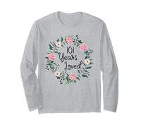 101 Years Loved Men Women Floral 101 Year Old 101th Birthday Long Sleeve T-Shirt