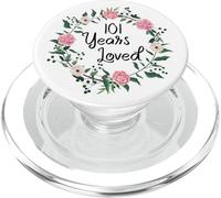 101 Years Loved Men Women Floral 101 Year Old 101th Birthday PopSockets PopGrip for MagSafe