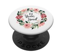101 Years Loved Women Men 101 Years Old 101th Birthday PopSockets Adhesive PopGrip