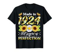 101 Years Old 1924 Sunflower Floral 101st Birthday Women T-Shirt