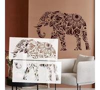 101cm Sacred Elephant Mandala Pattern Stencils Wall Extra Custom Painting Large Dimensional for Putty Big Size for Furniture Reusable Paints S635