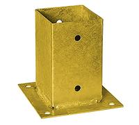 101mm x 150mm Yellow Galvanized Zinc Square Bolt Down Post Base Support PostFoot Shoe for 100mm Timber