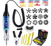 101PCS Automotive Test Light Probe Kit, 3-72V DC LED Digital Automotive Circuit Tester, Car Retainer Clips & Fastener Remover & Terminal Pin Removal Tool Set with Black Carrying Case